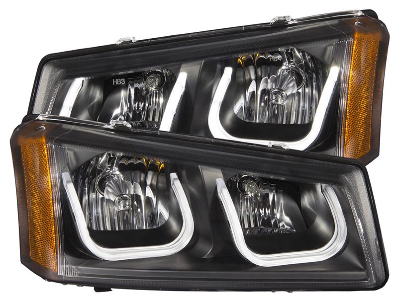 Anzo Black Crystal U-Bar Headlights