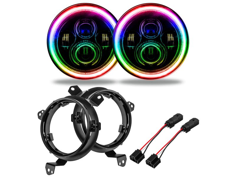 ORACLE 7" Black ColorSHIFT Halo LED Headlights