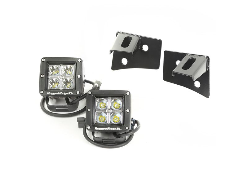 Rugged Ridge Windshield Mount LED Cube Light Kit