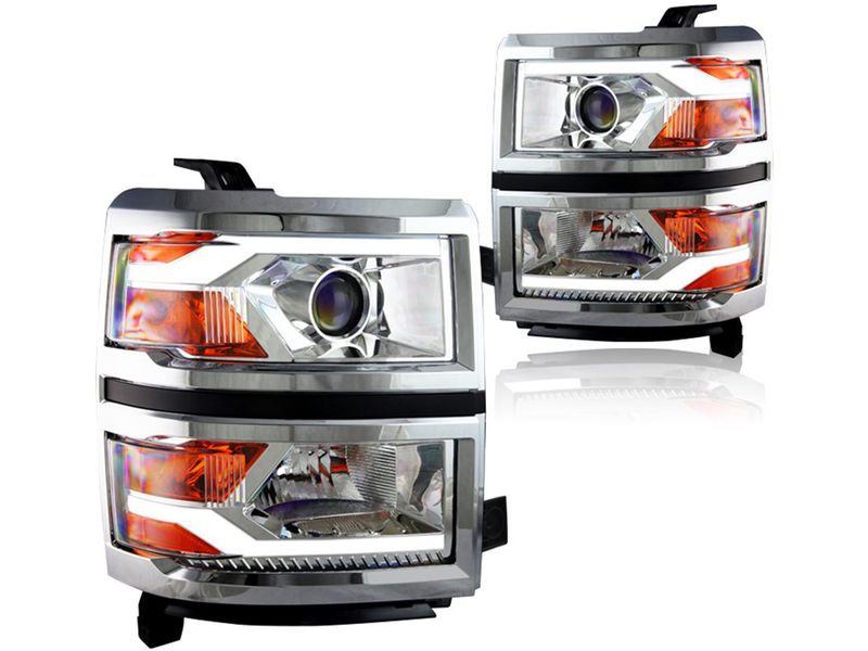 Winjet Chrome DRL Projector Headlights
